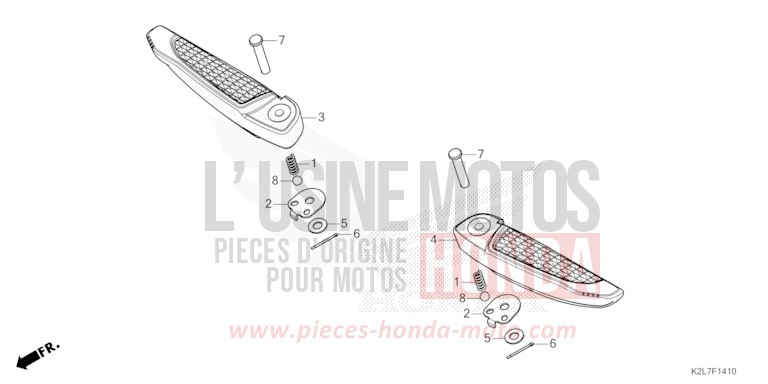 PILLION STEP for ADV 350 SPANGLE SILVER METALLIC (NHA49) from 2023